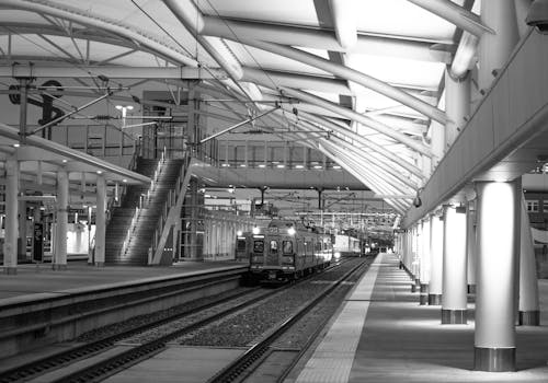 Free stock photo of black and white, denver, train Stock Photo