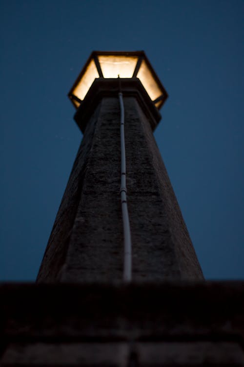 Low-Angle Shot of a Lighthouse
