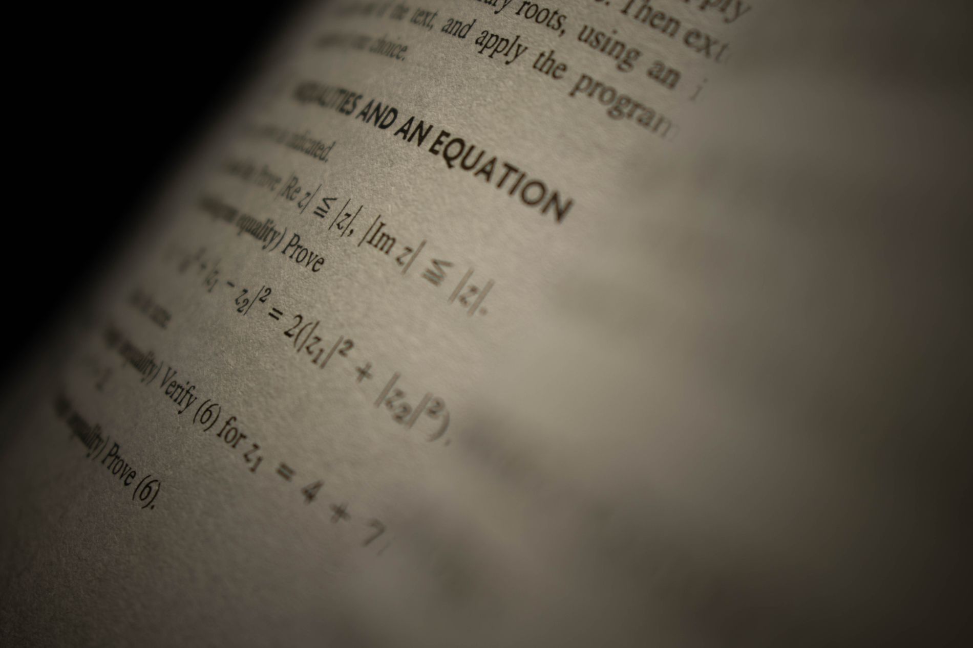 An open textbook with detailed working