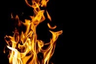 Photograph of Flames with a Black Background