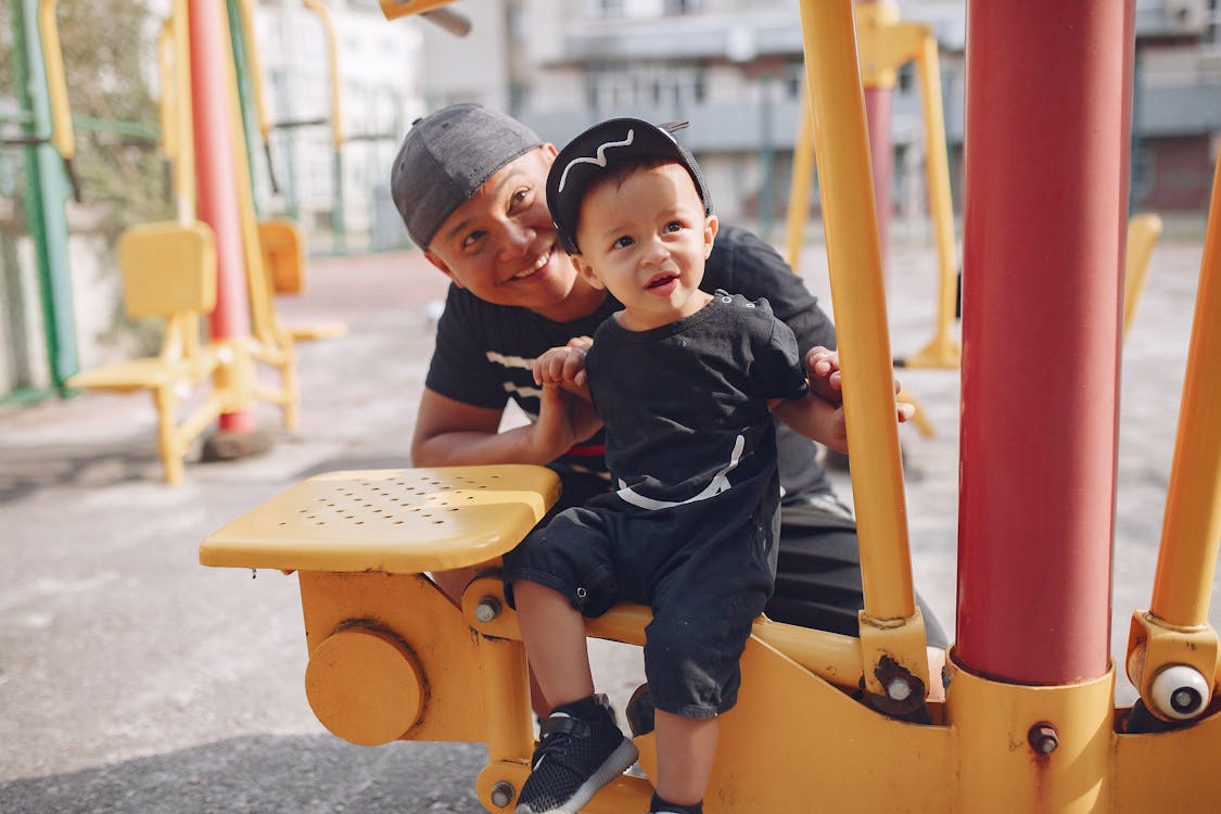 Father and Son on Playground
