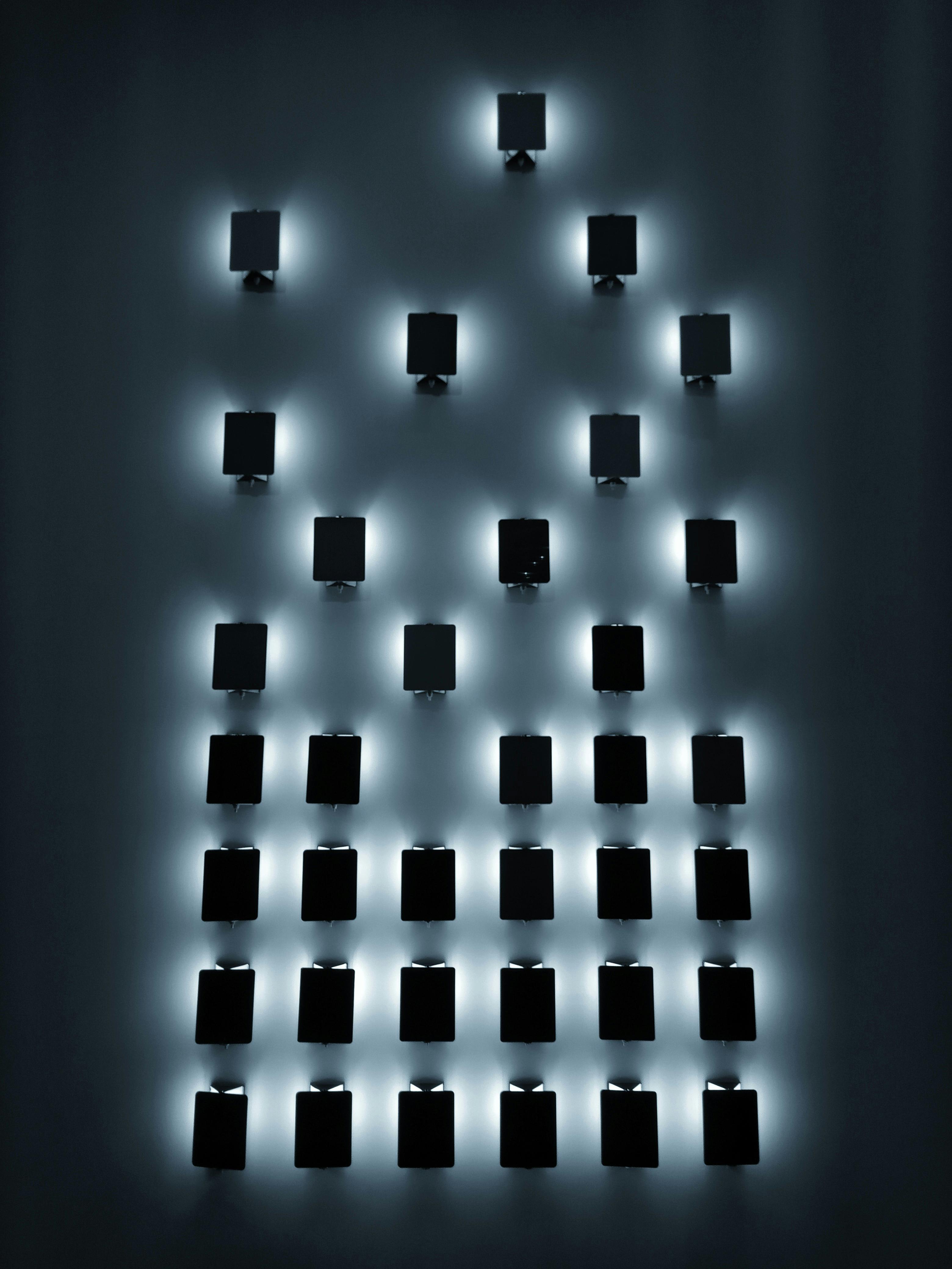 Luminous wall lamps in dark room \u00b7 Free Stock Photo