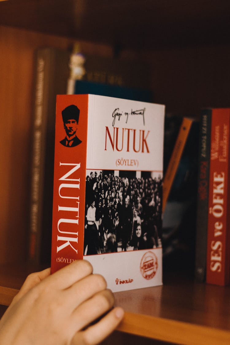 Crop Person Taking Book From Shelf