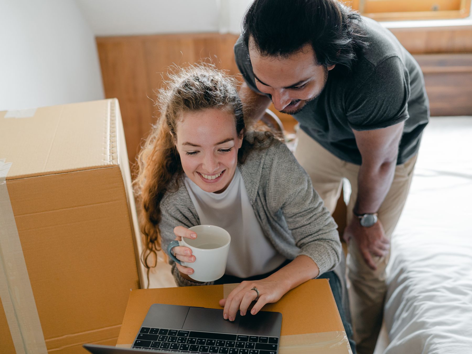 Prestwick — movers carrying boxes for a flat move