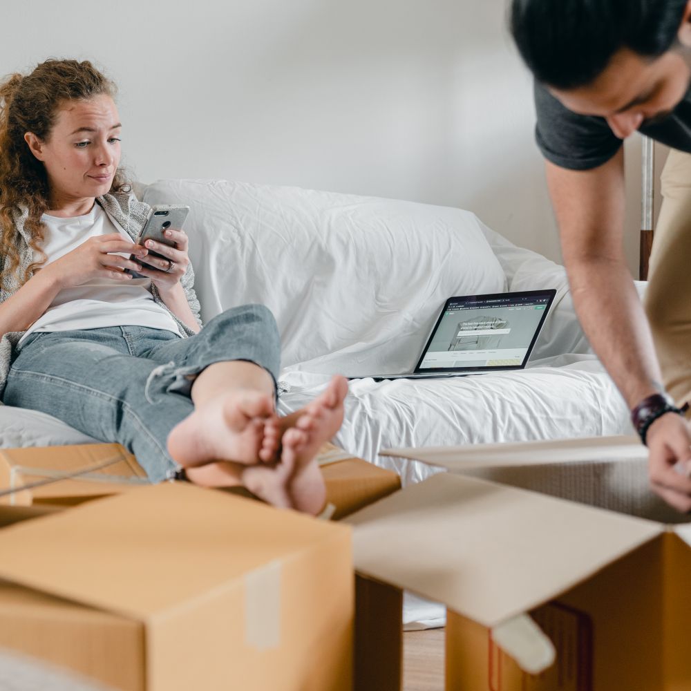 Ditchingham — movers carrying boxes for a flat move