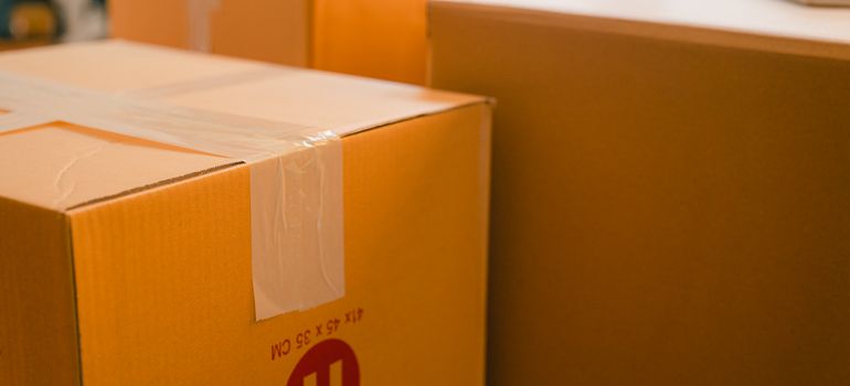 Packed cardboard boxes ready for storage
