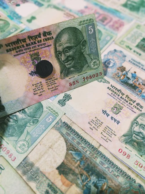 印度盧比, 印度貨幣, 垂直拍攝 的 免費圖庫相片
