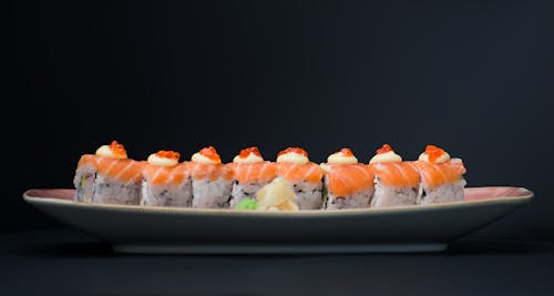Free Platter of Mouth-Watering Sushi Stock Photo