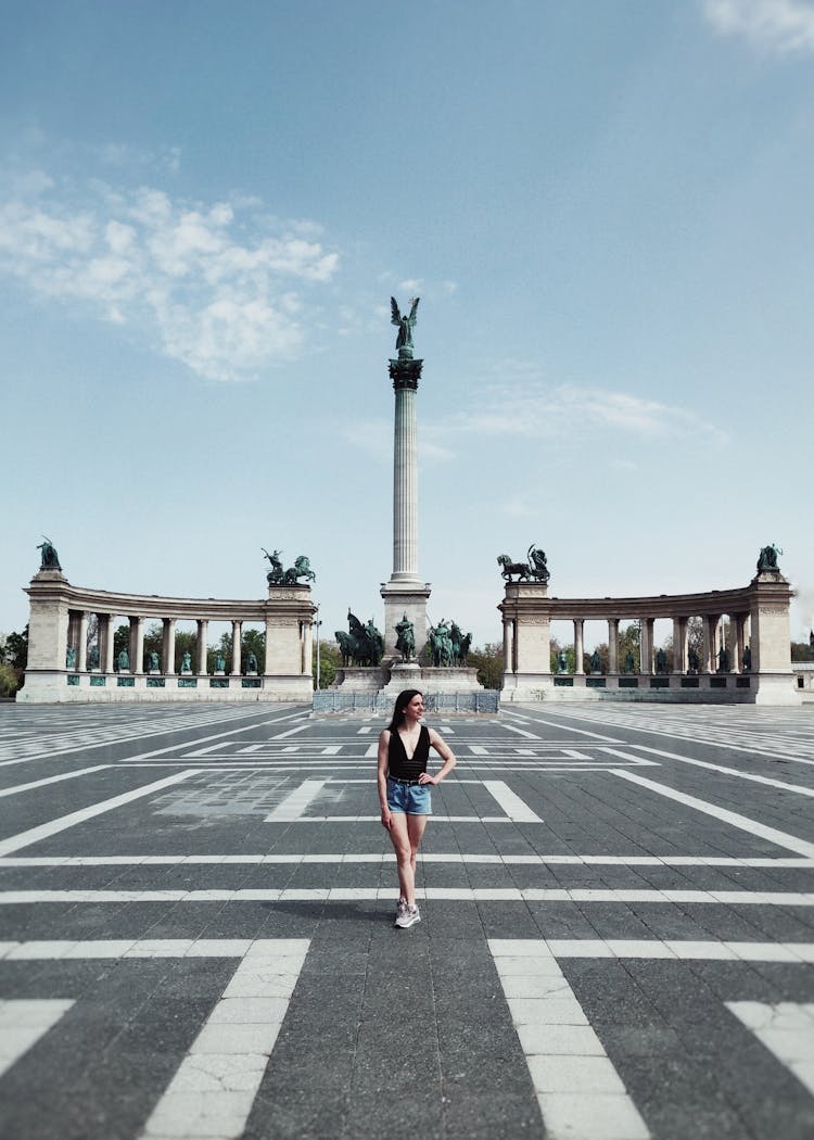 Woman Standing On Heroes Square