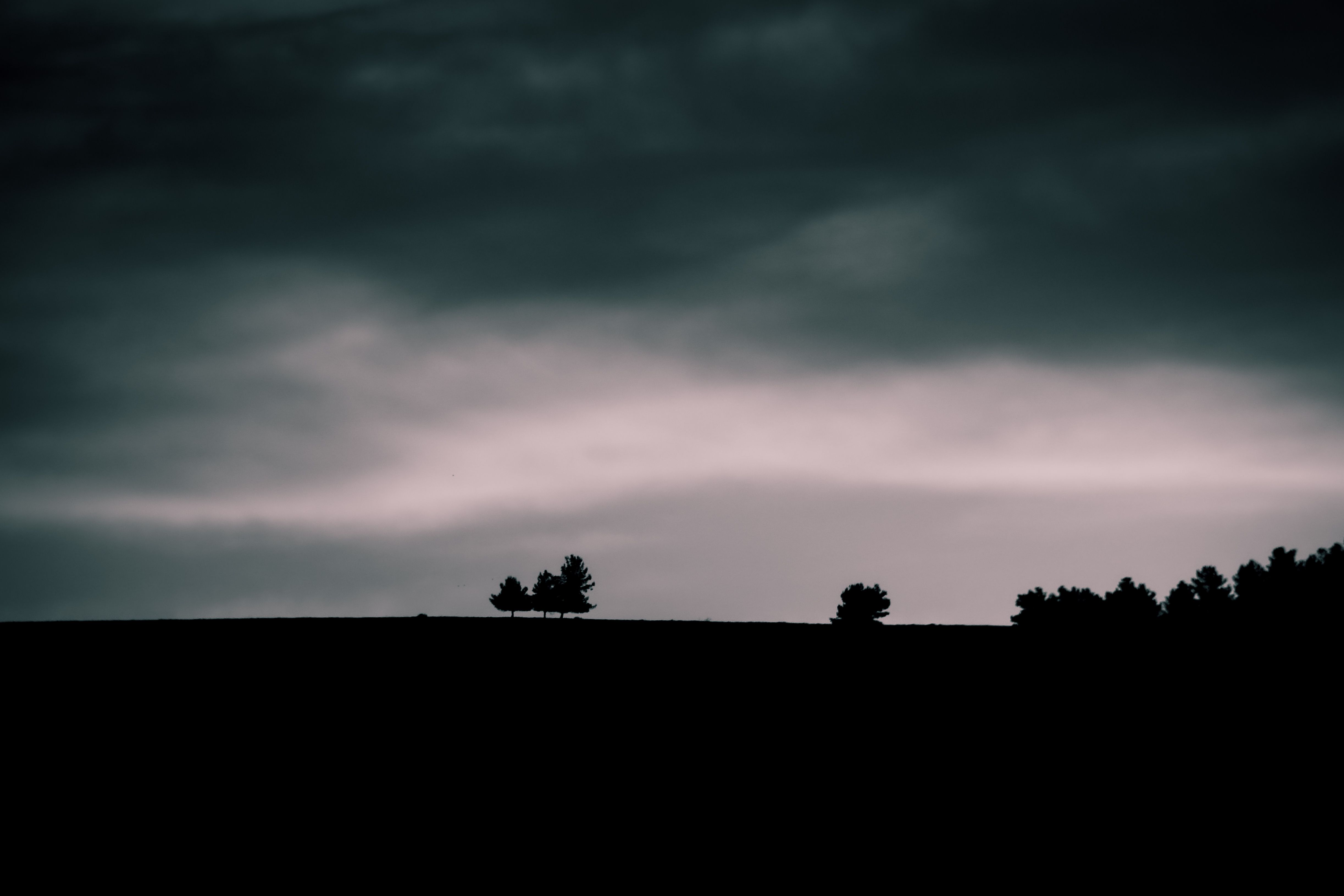 Soldiers in silhouette at dusk