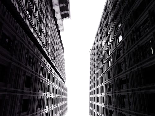 Free Grayscale Photo of Buildings Stock Photo
