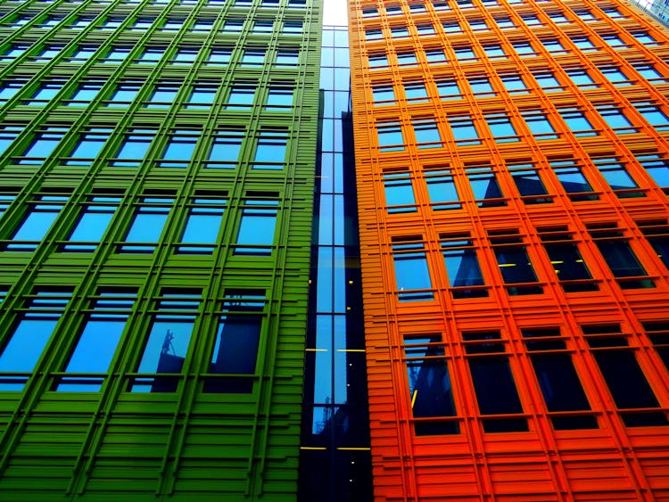 Orange And Green High-rise Buildings