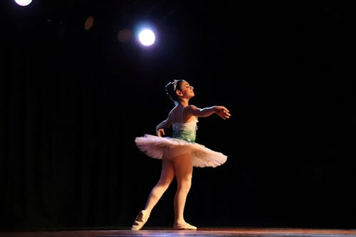 Free A Ballerina Performing on Stage Stock Photo