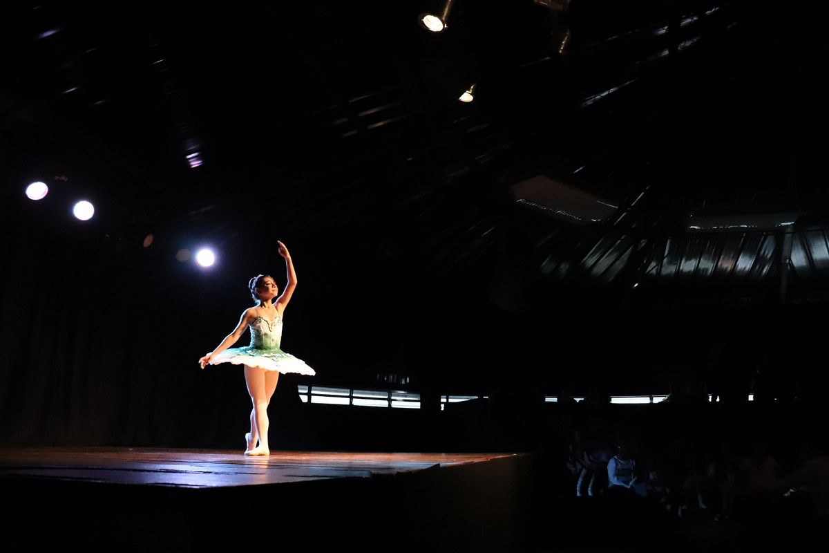 Ballerina in a spotlight