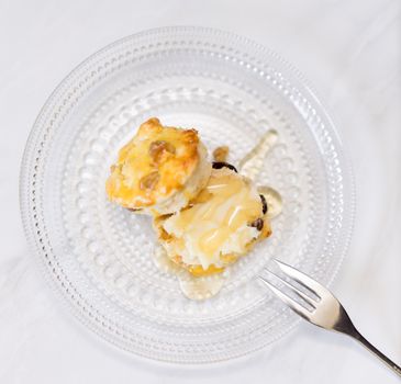 honey drizzling biscuit
