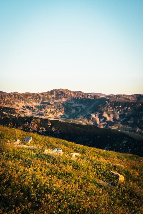 Gratis stockfoto met berg, blauwe lucht, grasland