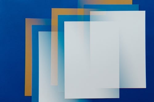 White Blurred Rectangles on Blue Background 