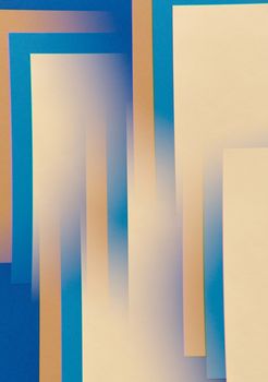 这幅充满活力的抽象艺术作品以重叠的蓝色、黄色和白色矩形为特色