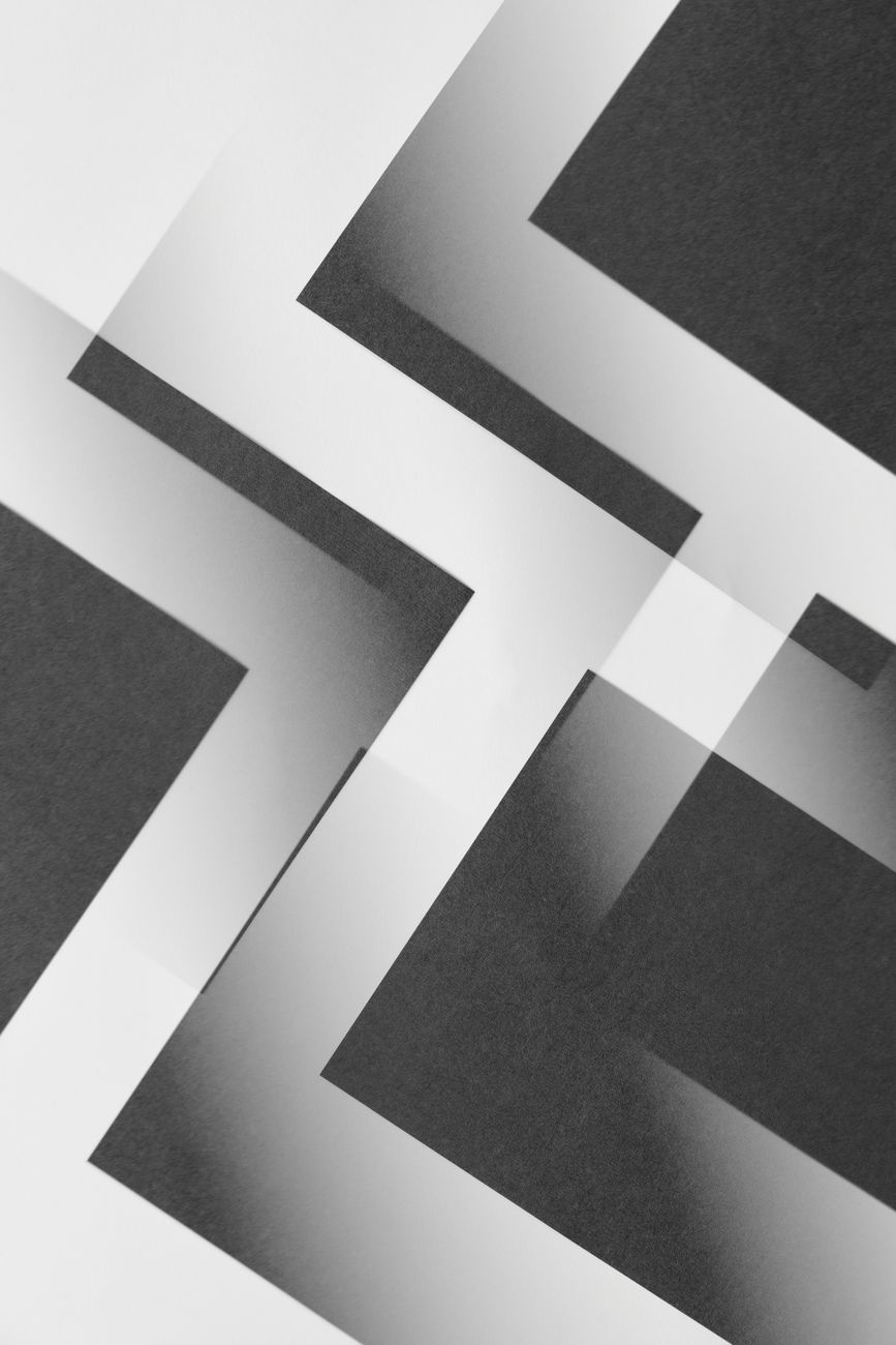 Minimalist black and white zigzag pattern with geometric abstraction.. minimalist, black, white