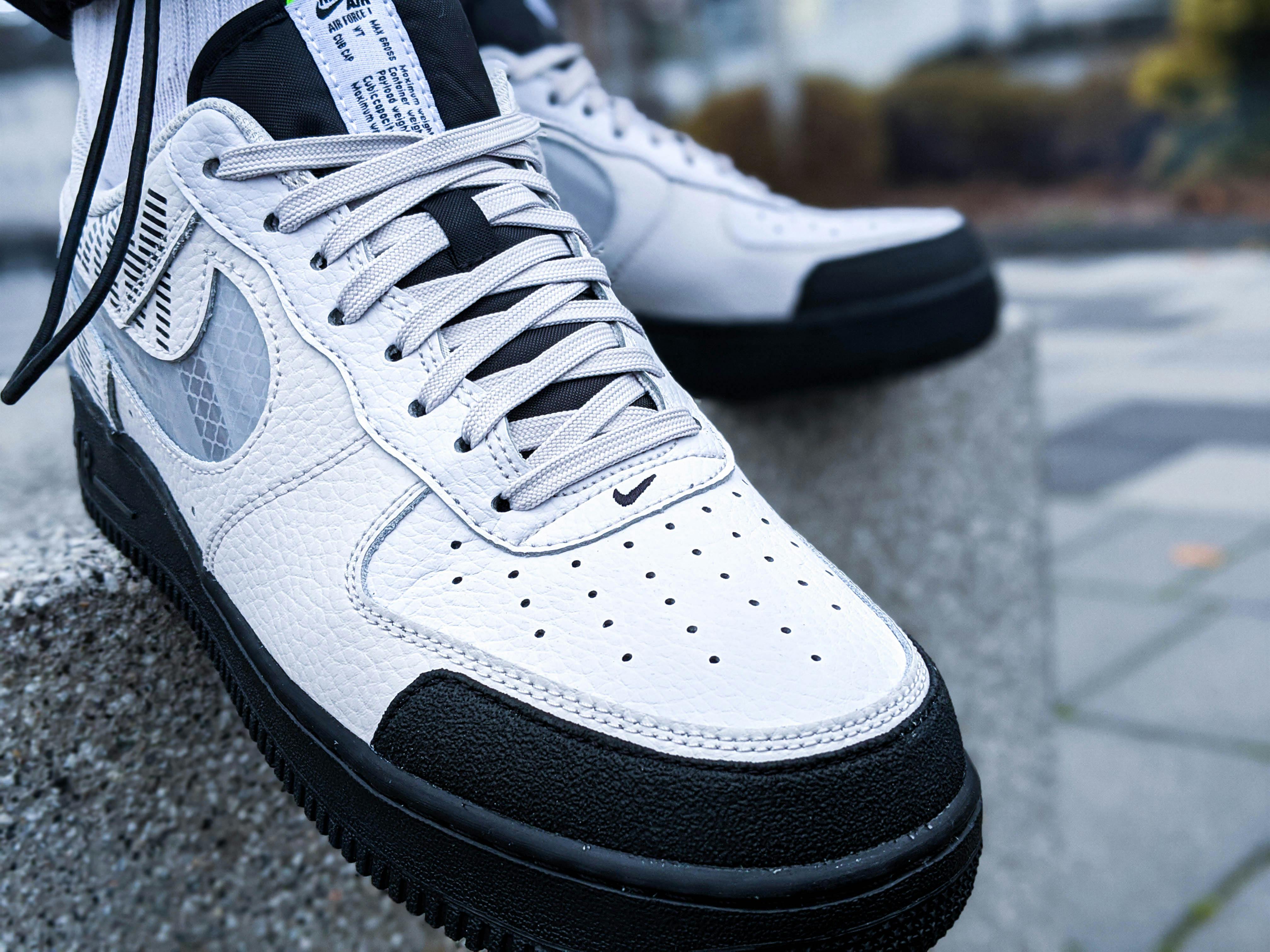 Extreme Close Up Photo of a Stylish Nike Air Force 1 Under Construction Free Stock Photo