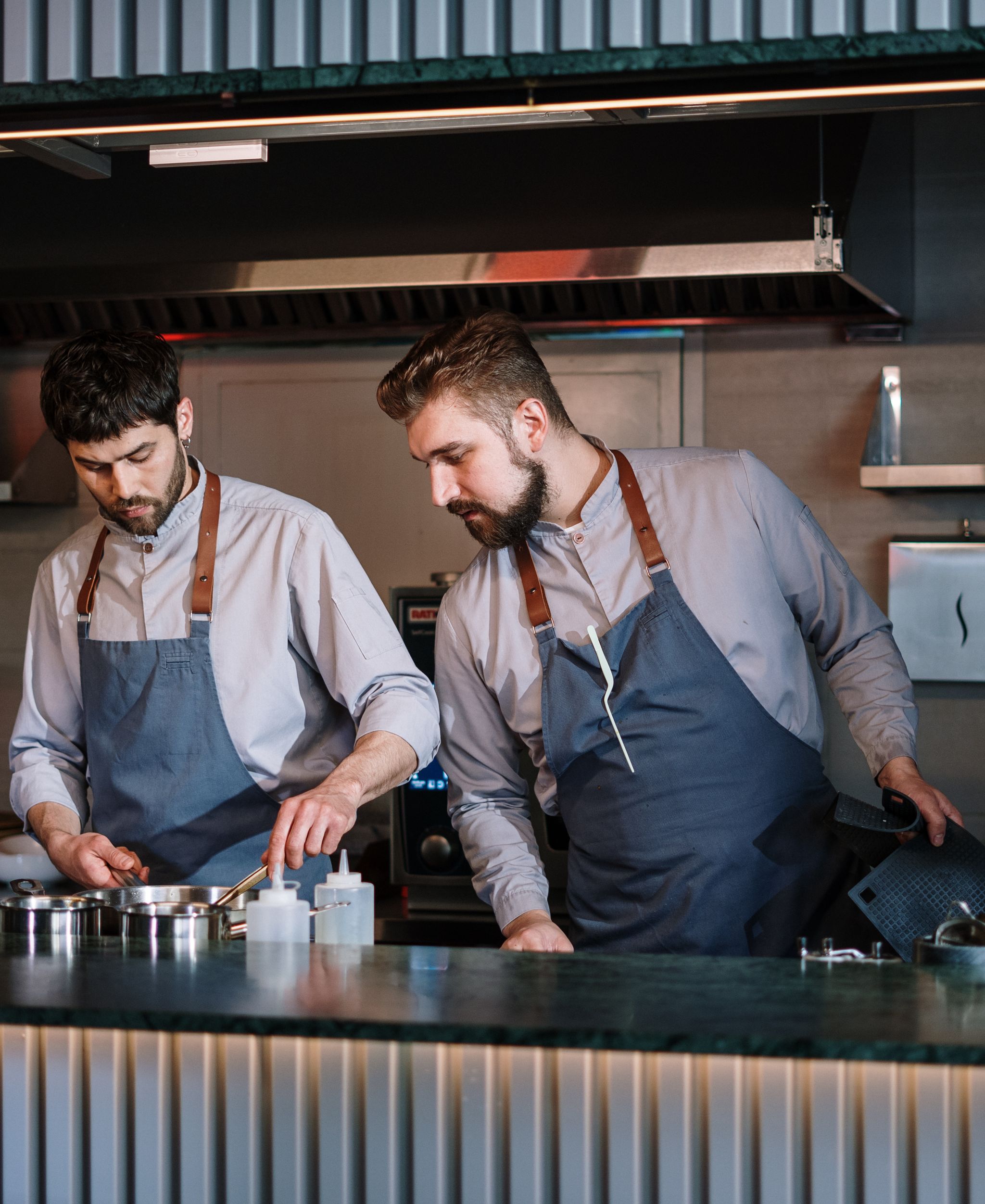 Chef cooking in a restaurant kitchen