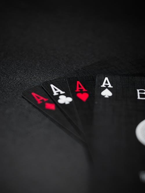 Black Playing Cards on Black Background