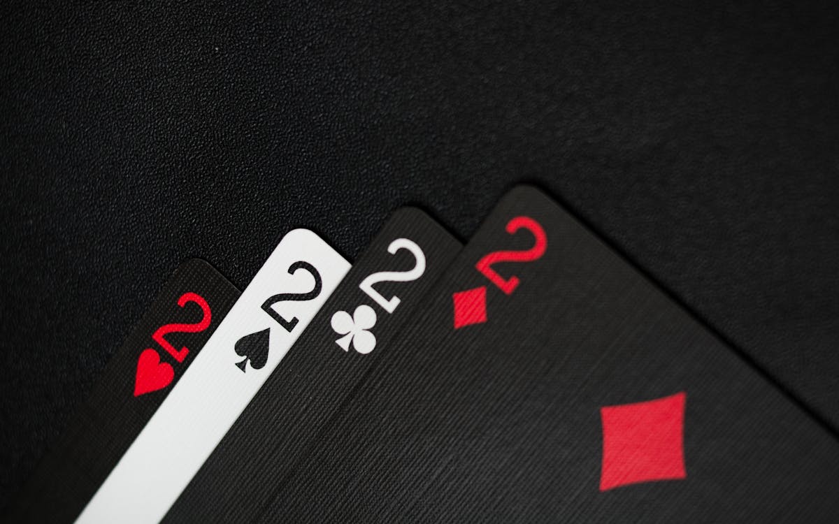 Playing Cards on a Black Background