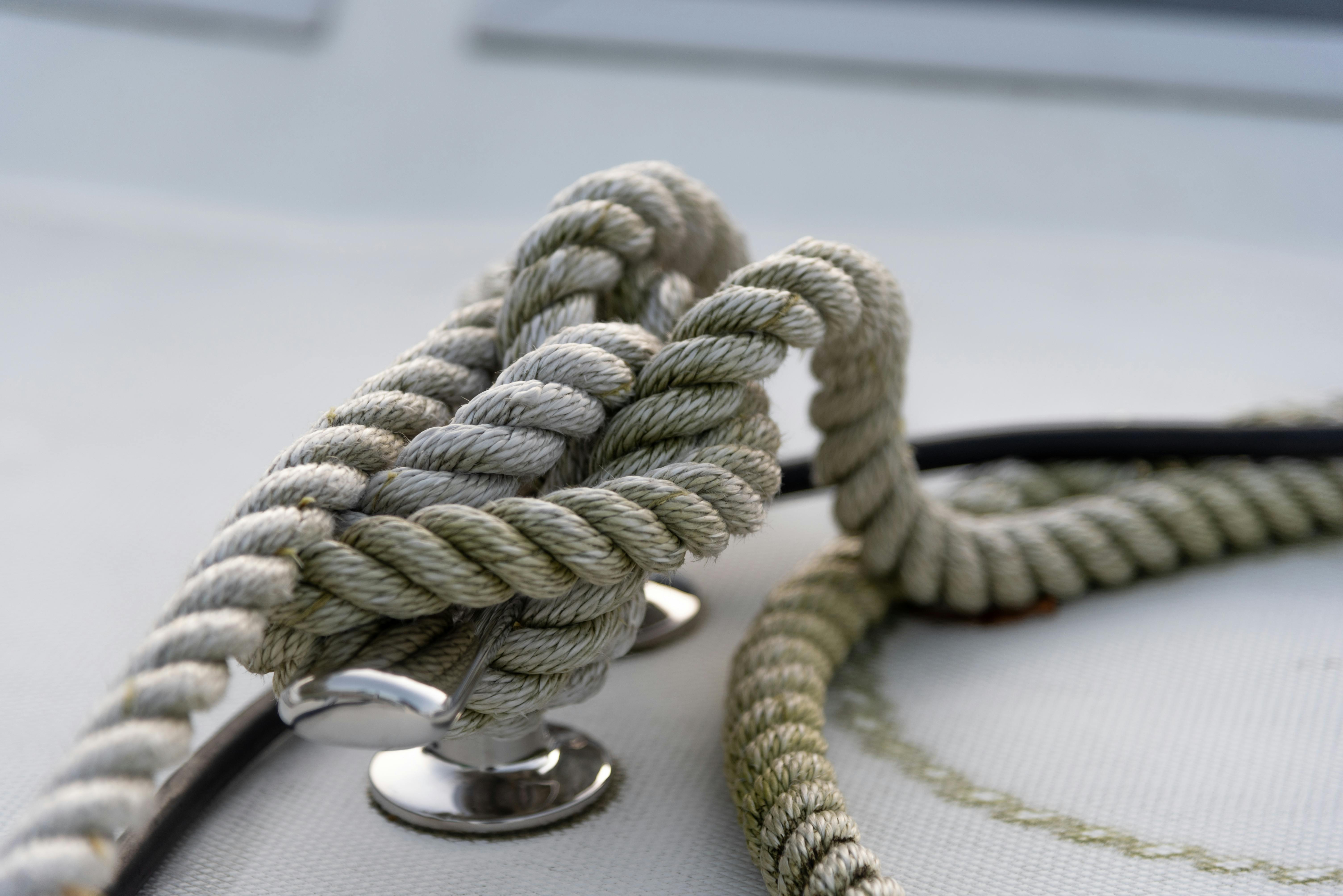 Thick strong rope on deck · Free Stock Photo