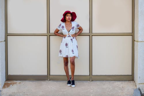 Portrait of Beautiful Woman Wearing Summer Dress