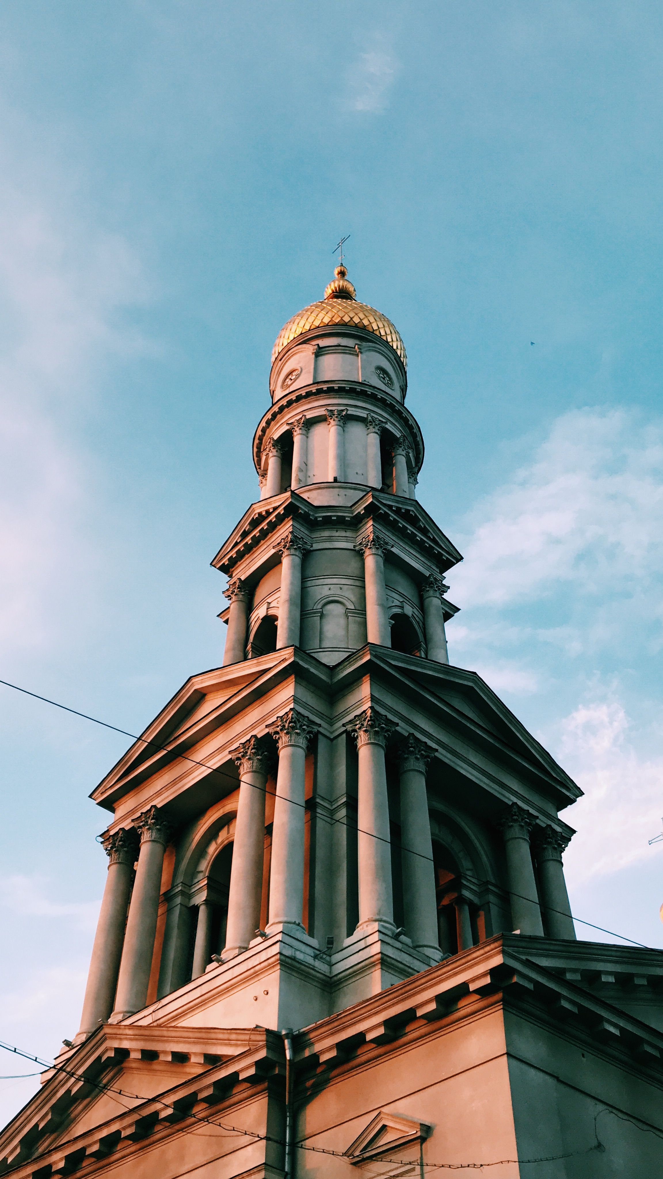 Christian church tower with columns · Free Stock Photo