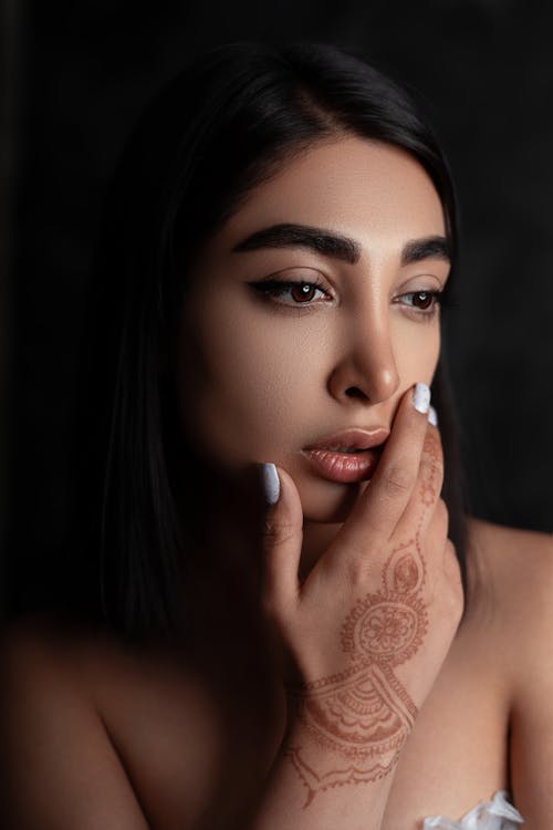 Free Beautiful Woman Showing Her Hand Tattoo Stock Photo