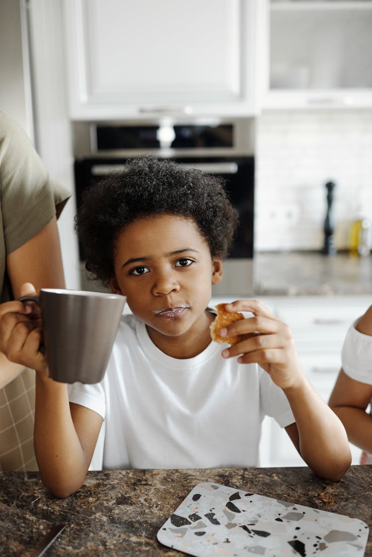 Boy Eating Breakfast