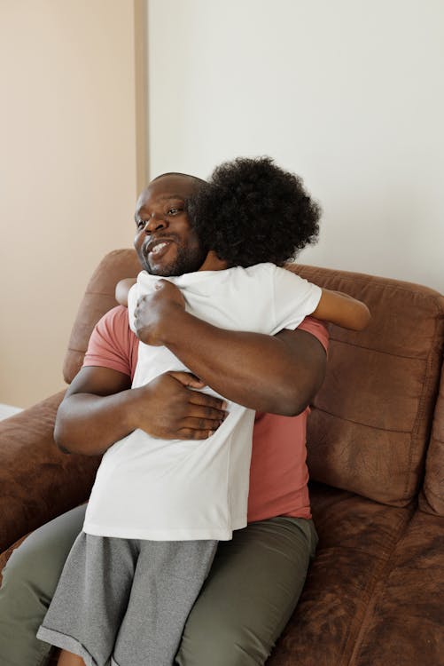 Free Father and Son Hugging Stock Photo