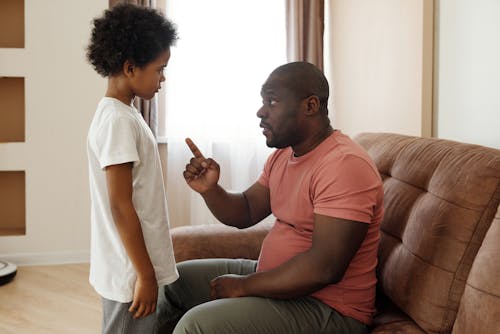 Free Father Talking to his Son Stock Photo