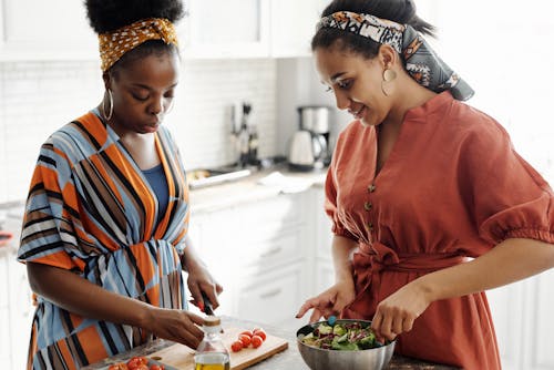 Free Women Making a Salad Stock Photo