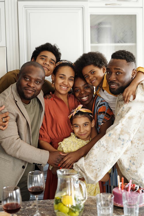 Free Family Taking a Group Photo Stock Photo