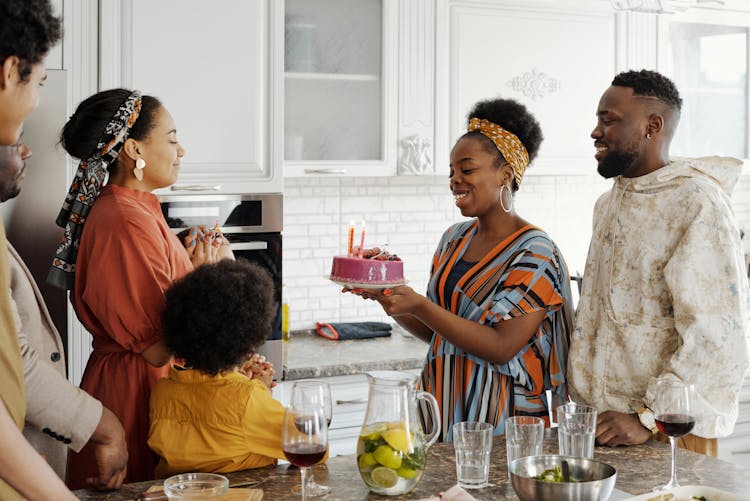 Family Celebrating A Birthday