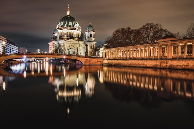 The Berlin Cathedral As Seen From The River Spree