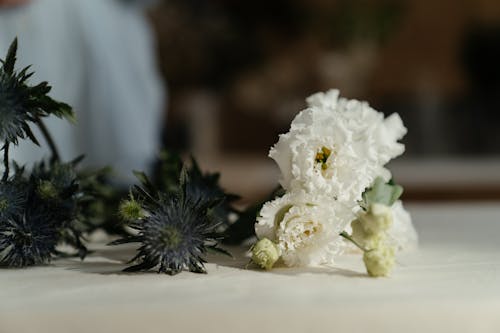White Flower on White Textile