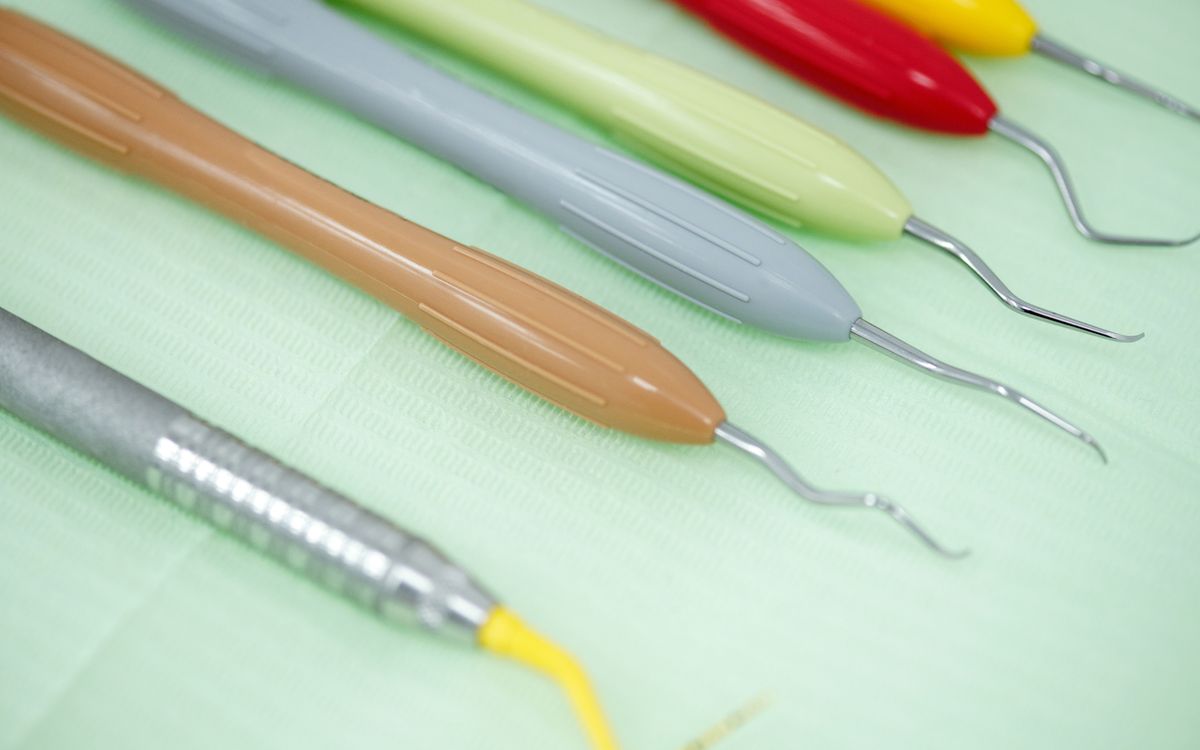 Dentist examining a patient