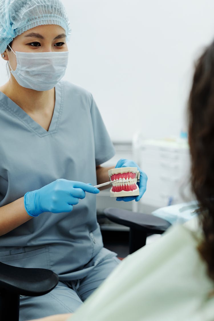 A Dental Doctor Explaining Teeth