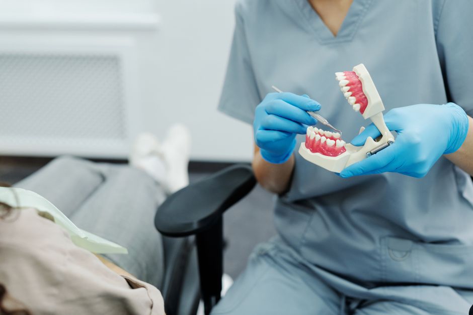 Dental professional showing a 3D jaw model to a patient in Luzerne County - Dental Implant Cost in Luzerne County Dental professional showing a 3D jaw model to a patient in Luzerne County - Dental Implant Cost in Luzerne County