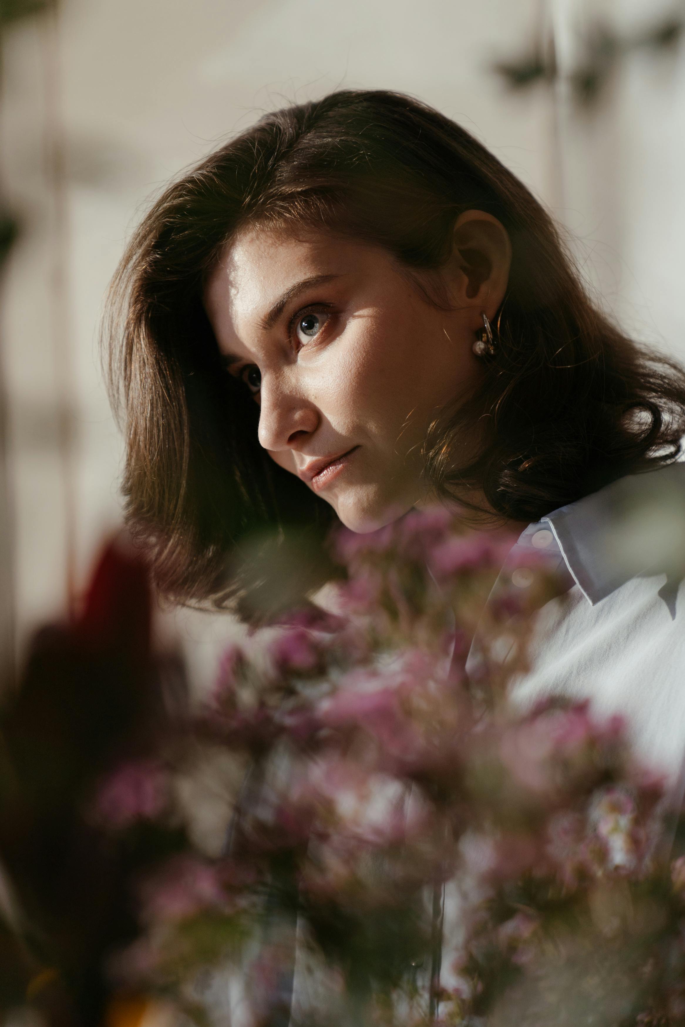 Woman in White Collared Shirt · Free Stock Photo
