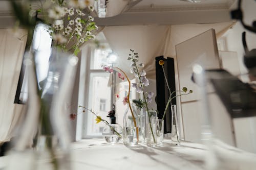 Photo of Flowers in Glass Vases With Water