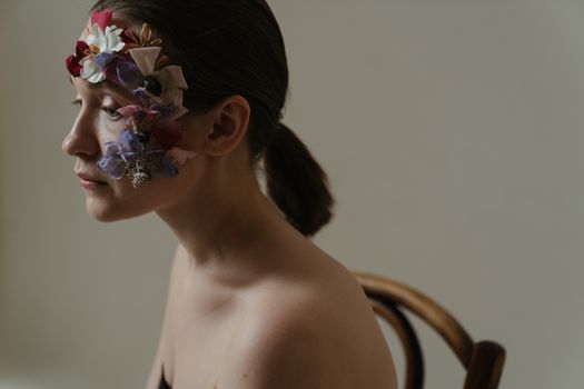 Woman With Floral Hair Pin