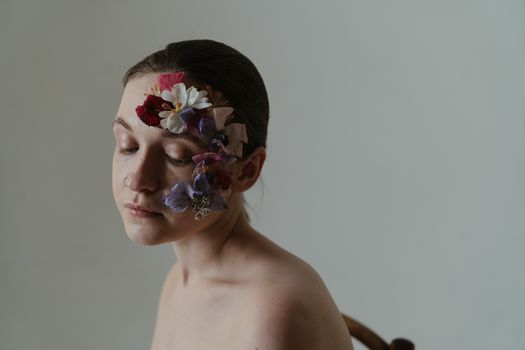 Woman With Floral Hair Accessory