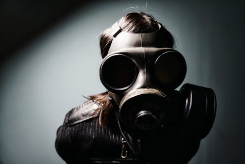 Free stock photo of gas mask, person, portrait