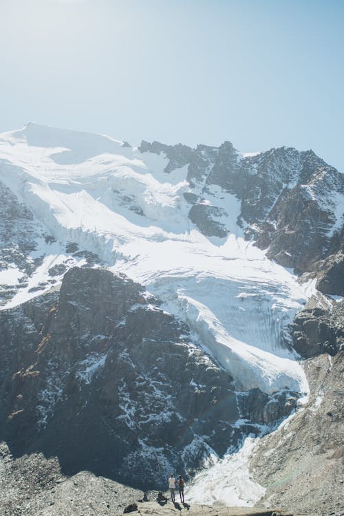 Free Close-Up Shot of a Snow Covered Mountain Stock Photo