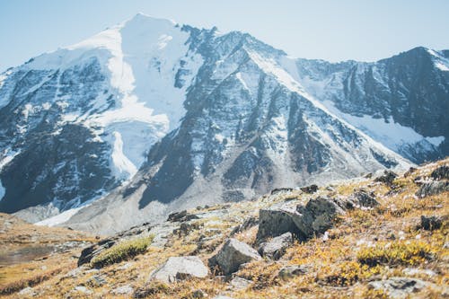 Scenic View of a Snow Covered Mountain