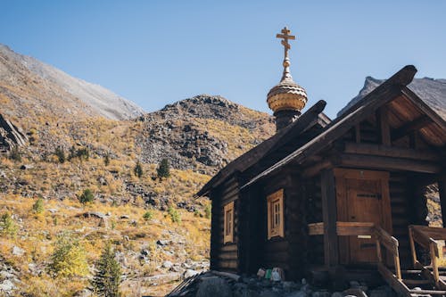 Wooden Church Building on Mountain Area